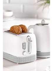 White Geometric 2 Slice Toaster - Image 3 of 4