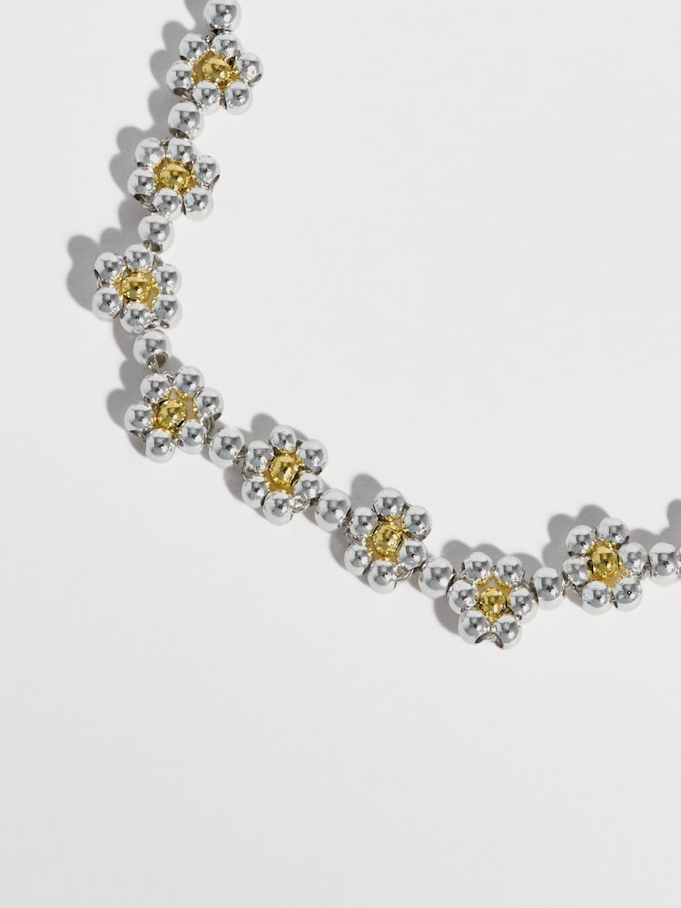 Estella Bartlett Silver Floral Daisy Chain Bracelet - Image 4 of 5