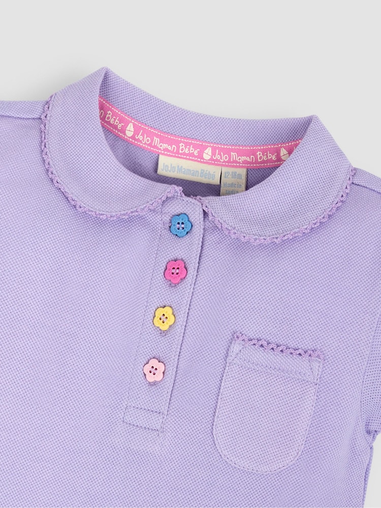 JoJo Maman Bébé Lilac Purple Polo Shirt - Image 2 of 3