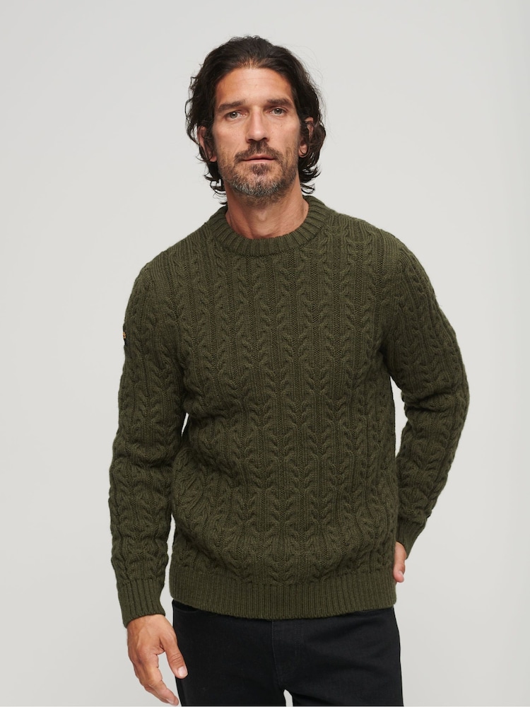Grün - Superdry Vintage Jacob Pullover mit Rundhalsausschnitt - Bild 1 von 6 Grün - Superdry Vintage Jacob Pullover mit Rundhalsausschnitt - Bild 1 von 6