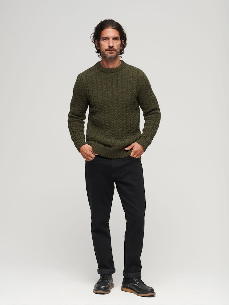 Grün - Superdry Vintage Jacob Pullover​​​​​​​ mit Rundhalsausschnitt - Bild 2 von 6
