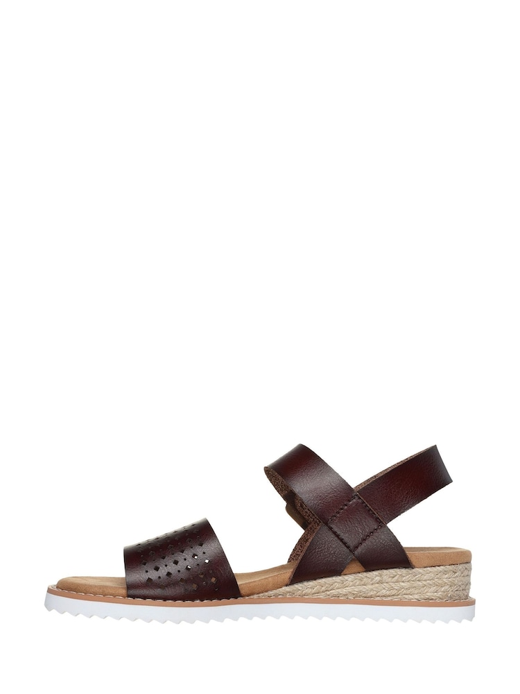Skechers Brown black Womens Desert Kiss Sunny Flair Sandals - Image 2 of 5