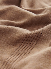 Kamelje rjava melange - Pletena pletena jopa Soft Touch Longline - Slika 7 iz 7