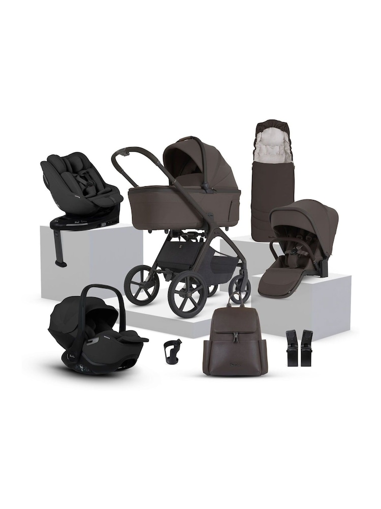 Silver Cross Chocolate Cove 2 Family Pushchair Car Seat Nursery Travel System Bundle - Image 1 of 6 Silver Cross Chocolate Cove 2 Family Pushchair Car Seat Nursery Travel System Bundle - Image 1 of 6