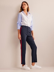 Boden Dark Blue Chrome Petite Kew Side Stripe Trousers - Image 3 of 5