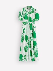 Boden Green Belted Cotton Midi Dress - Image 4 of 4