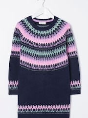 FatFace Blue Fairisle Jumper Dress - Image 4 of 4
