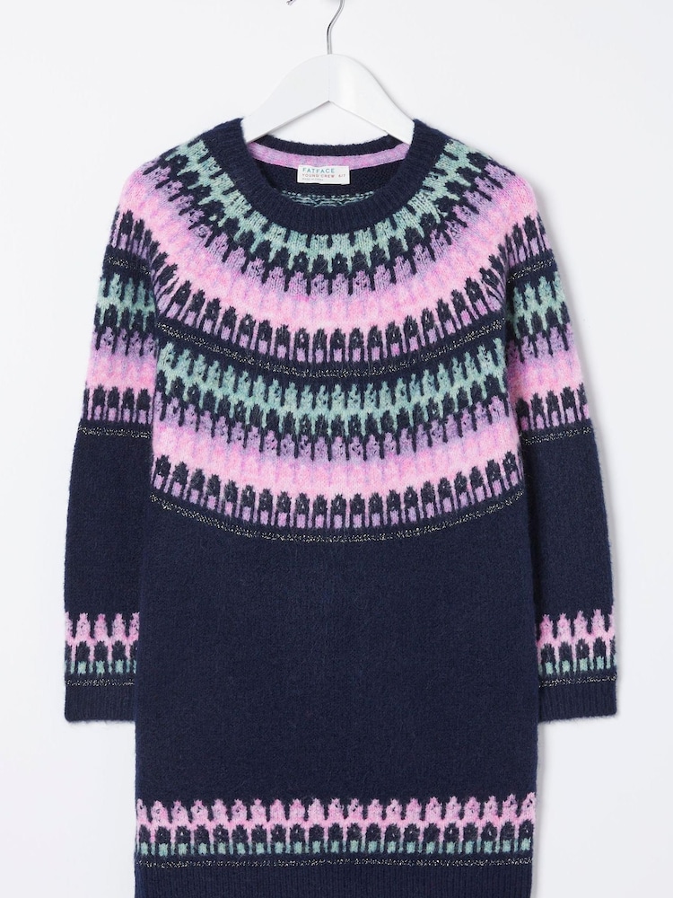 FatFace Blue Fairisle Jumper Dress - Image 4 of 4