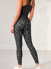 Charcoal Animal Print Active High Rise Sports Sculpting Leggings - Image 3 of 7