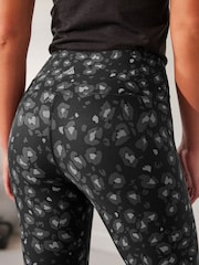 Charcoal Animal Print Active High Rise Sports Sculpting Leggings - Image 4 of 7