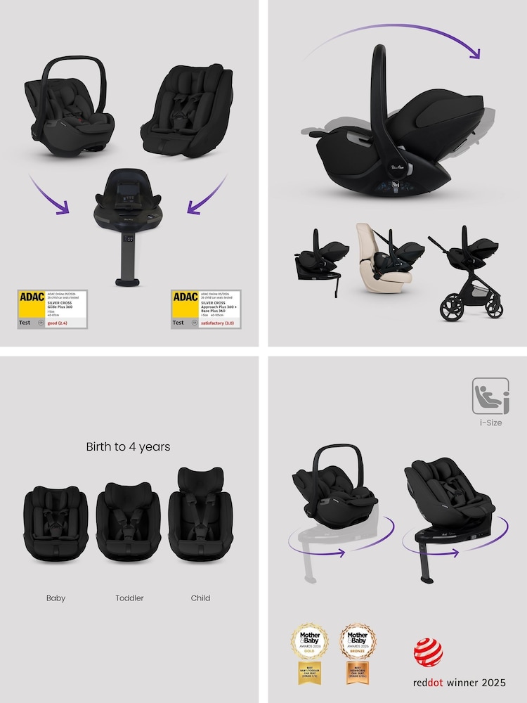 Silver Cross Onyx Cove 2 Family Pushchair Car Seat Nursery Travel System Bundle - Image 6 of 6 Silver Cross Onyx Cove 2 Family Pushchair Car Seat Nursery Travel System Bundle - Image 6 of 6