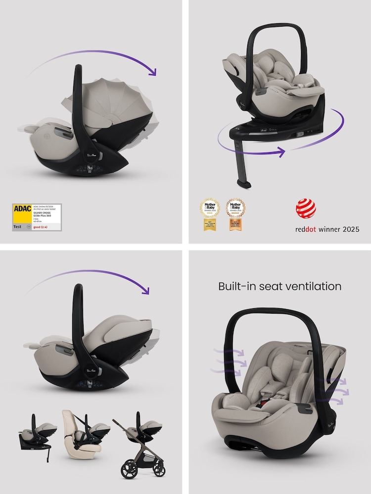 Silver Cross Champagne Cove 2 Family Pushchair Car Seat Nursery Travel System Bundle - Image 6 of 6 Silver Cross Champagne Cove 2 Family Pushchair Car Seat Nursery Travel System Bundle - Image 6 of 6