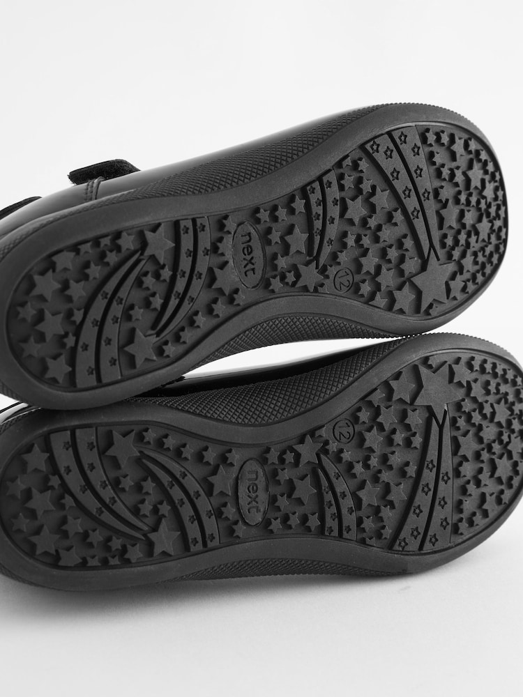 Black Patent Standard Fit (F) School Leather Junior Bow Mary Jane Shoes - Image 6 of 6