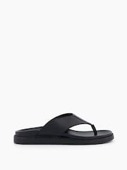 Dune London Black Iddolise Toe Thong Footbed Sandals - Image 3 of 6