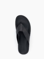 Dune London Black Iddolise Toe Thong Footbed Sandals - Image 6 of 6