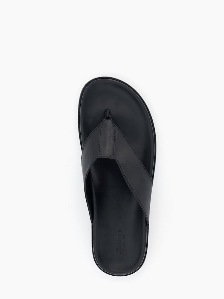 Dune London Black Iddolise Toe Thong Footbed Sandals - Image 6 of 6