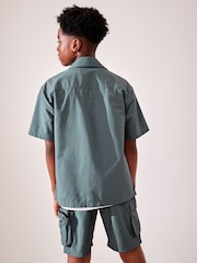 Blue Short Sleeve Utility Shirt & Shorts Set (3-16yrs) - Image 3 of 10