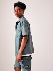 Blue Short Sleeve Utility Shirt & Shorts Set (3-16yrs) - Image 5 of 10