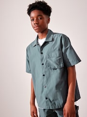 Blue Short Sleeve Utility Shirt & Shorts Set (3-16yrs) - Image 6 of 10