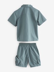Blue Short Sleeve Utility Shirt & Shorts Set (3-16yrs) - Image 9 of 10