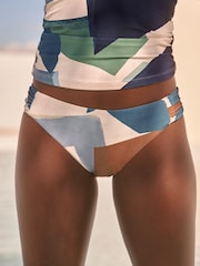 Blue Abstract High Leg Bikini Bottoms - Image 3 of 6