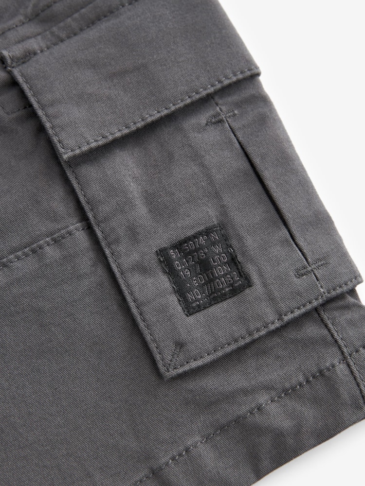 Charcoal Grey Single Cargo Shorts (3-16yrs) - Image 4 of 4