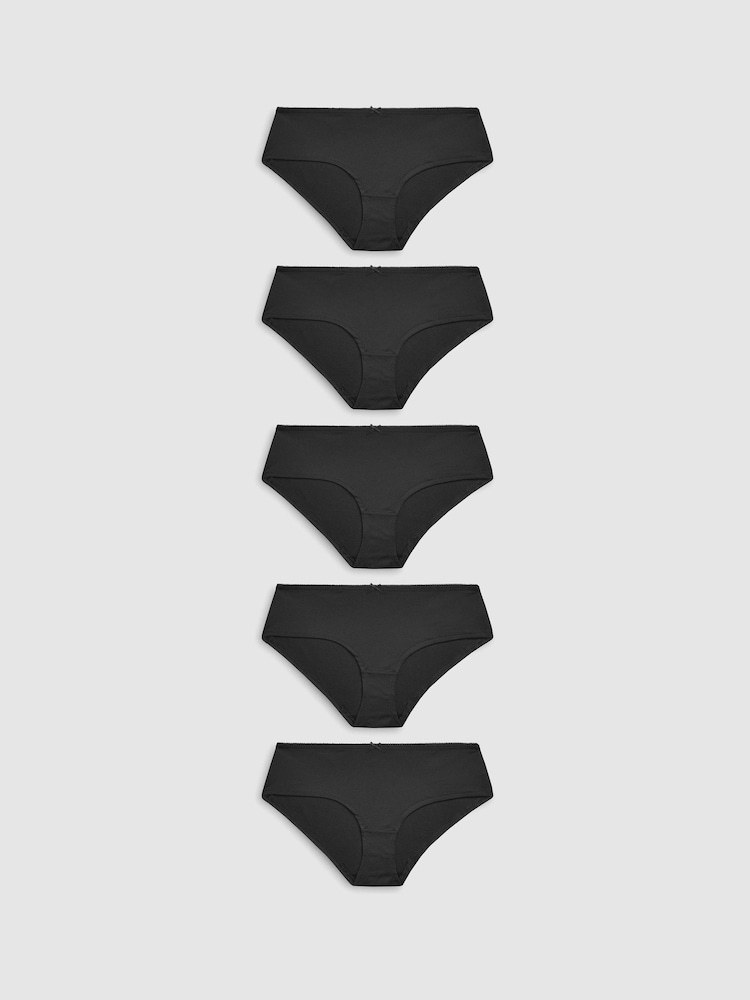 Black Short Microfibre Knickers 5 Pack - Image 1 of 5