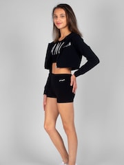 Pineapple Black Girls Jersey Hotpant Shorts - Image 4 of 4