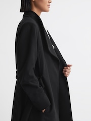 Reiss Black Freja Tailored Wool Blend Longline Coat - Image 5 of 6