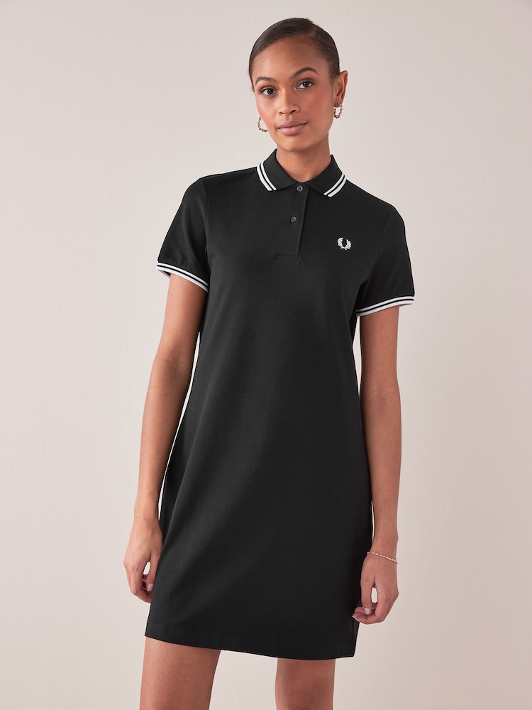 Fred Perry Twin Tipped Polo Black Dress - Image 1 of 9