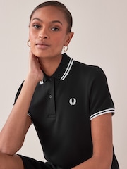 Fred Perry Twin Tipped Polo Black Dress - Image 3 of 9