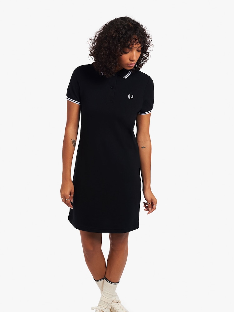 Fred Perry Twin Tipped Polo Black Dress - Image 5 of 9
