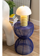 Leitmotiv Citrine Yellow W. White Rayado Bright Table Lamp - Image 1 of 3