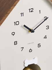 Karlsson Warm Grey Dog House W. Wooden Roof Wall Clock - Image 3 of 4