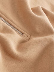 Kamelbraun - Basic-Sweatshirt mit RV-Kragen - Bild 6 von 6