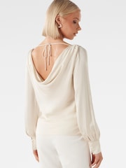 Forever New White Beau Bias Satin Top - Image 2 of 5