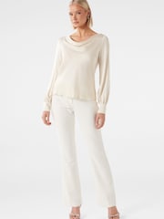 Forever New White Beau Bias Satin Top - Image 4 of 5