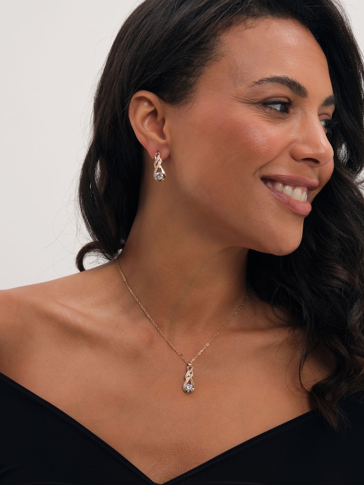 Jon Richard And Crystal Infinity Knot Earrings - 3суретінің 2 суреті