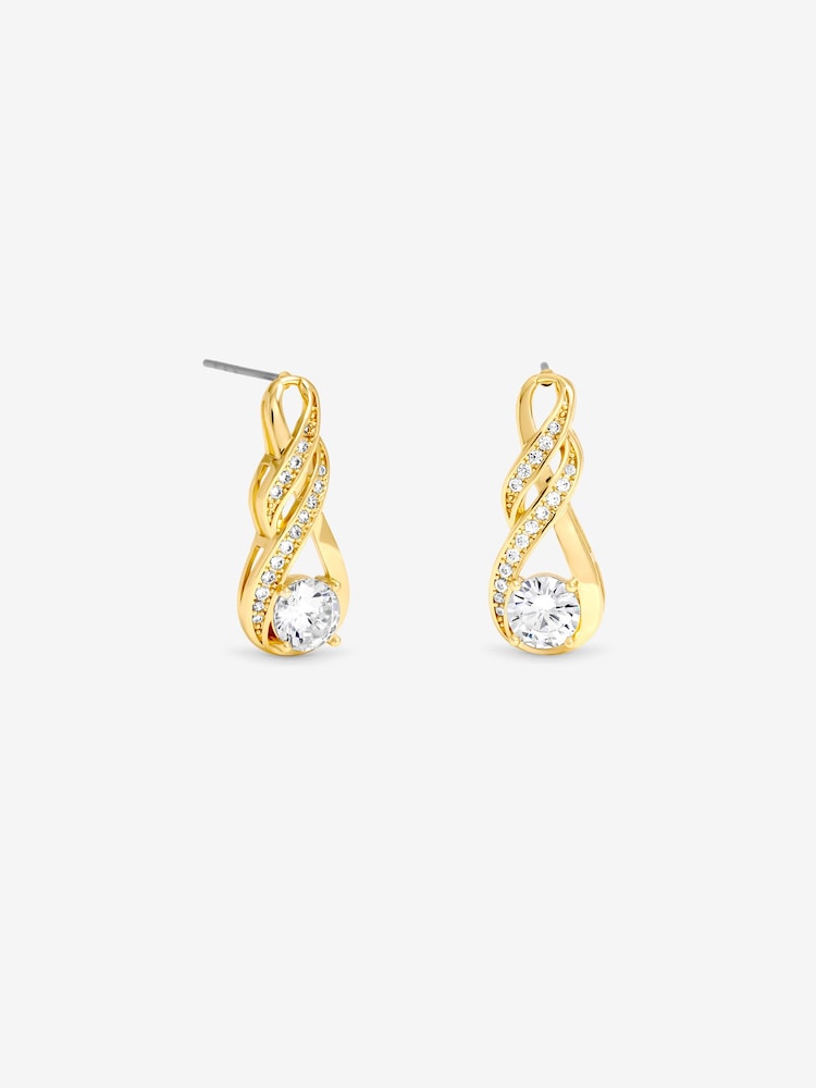 Jon Richard And Crystal Infinity Knot Earrings - 3суретінің 3 суреті