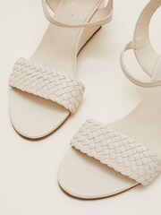 Phase Eight Cream Leather Plait Strap Wedge Sandals - Image 7 of 7