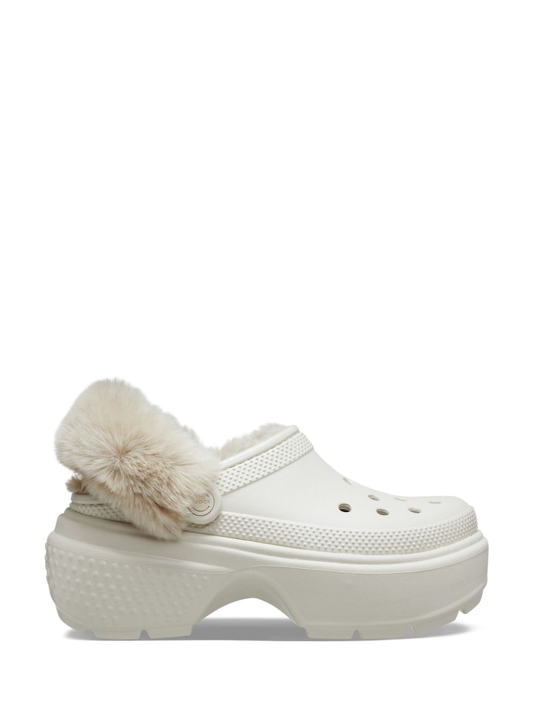 Crocs White Stomp Lined Winter Clogs - Image 1 of 4