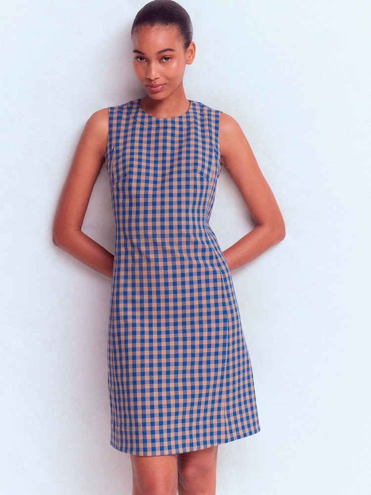 Boden Blue Lou Check Shift Dress - Image 1 of 5 Boden Blue Lou Check Shift Dress - Image 1 of 5