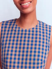 Boden Blue Lou Check Shift Dress - Image 2 of 5