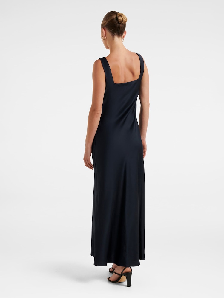Forever New Blue Winnie Square Neck Ruched Midi Dress - Image 2 of 4 Forever New Blue Winnie Square Neck Ruched Midi Dress - Image 2 of 4