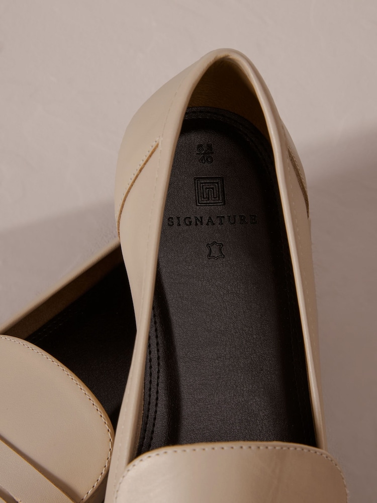 Bone Signature Leather Slim Sole Loafers - Image 6 of 6
