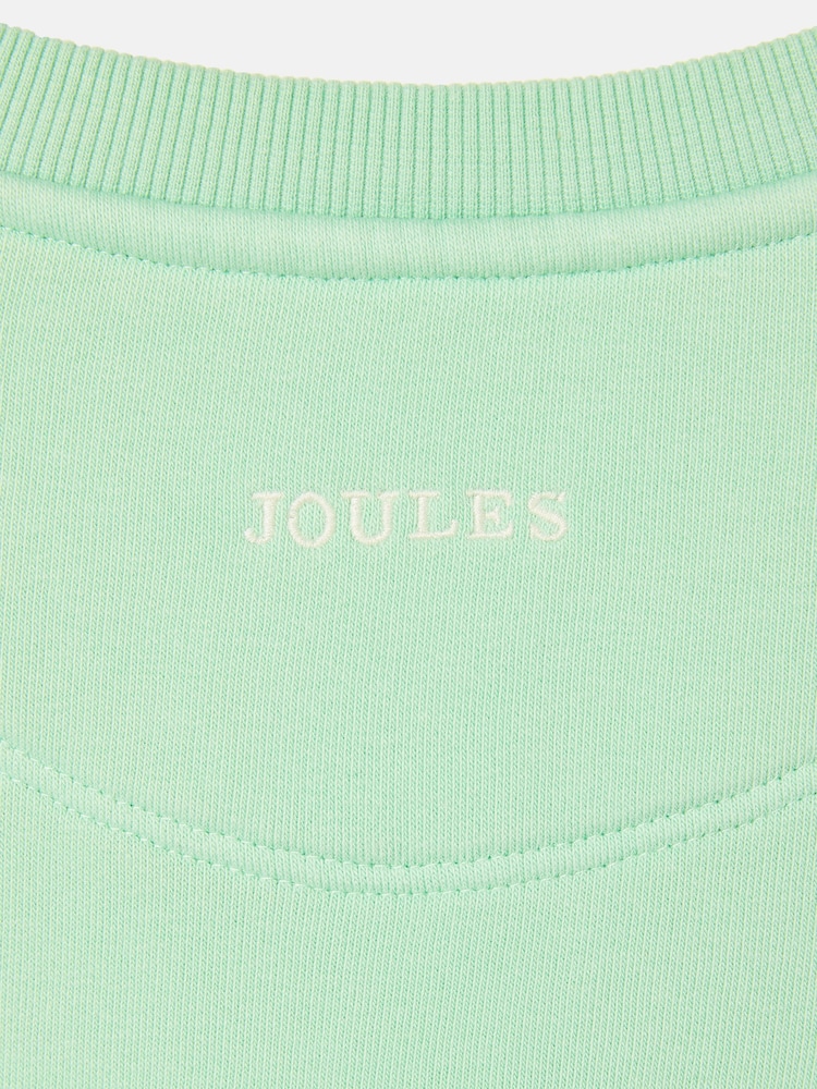 Joules Kids' Sundaze Green Crew Neck Slogan Sweatshirt - Image 2 of 5