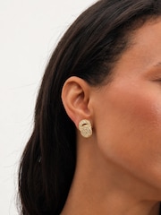 Jon Richard Gold Plated Crystal Knot Clip Earrings - Image 1 of 2
