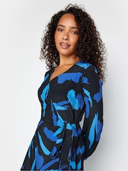M&Co Blue Wrap Dress - Image 4 of 4