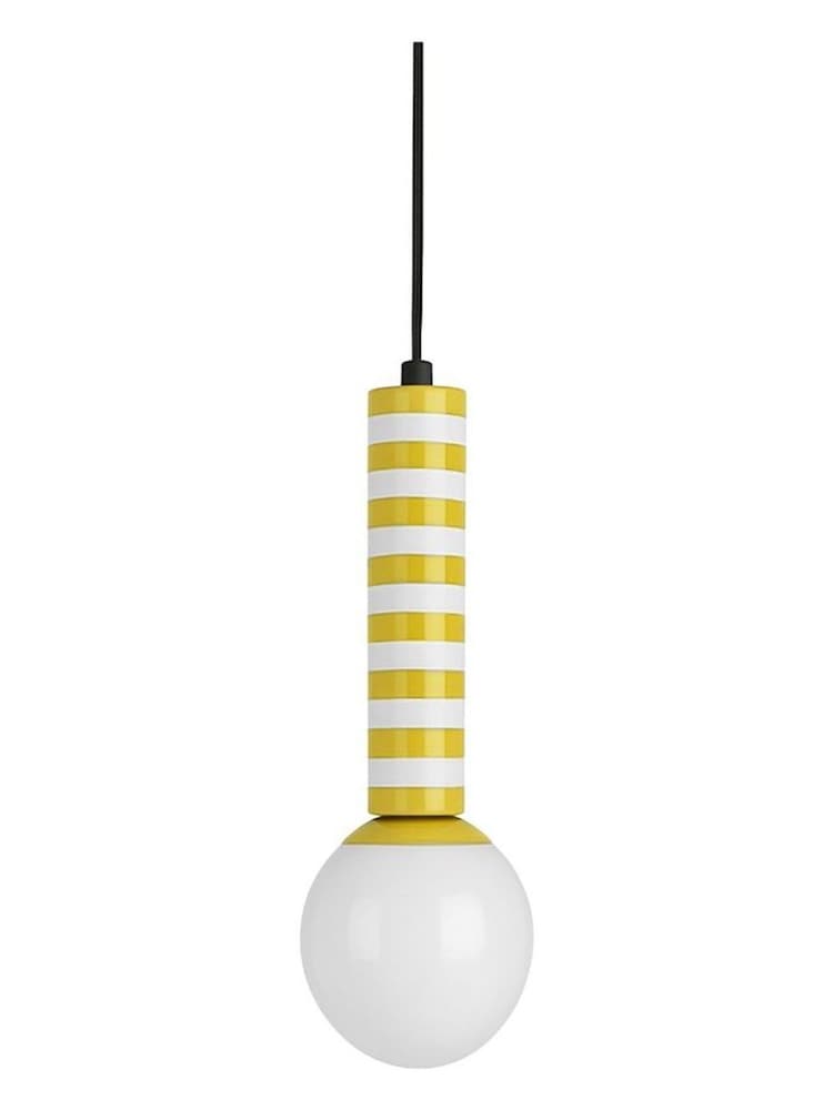 Leitmotiv Citrine Yellow W. White Rayado Retro Pendant Lamp - Image 3 of 3 Leitmotiv Citrine Yellow W. White Rayado Retro Pendant Lamp - Image 3 of 3