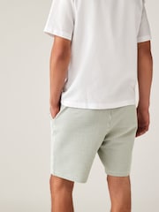 Sage Green Seersucker Striped Jersey Shorts - Image 3 of 8